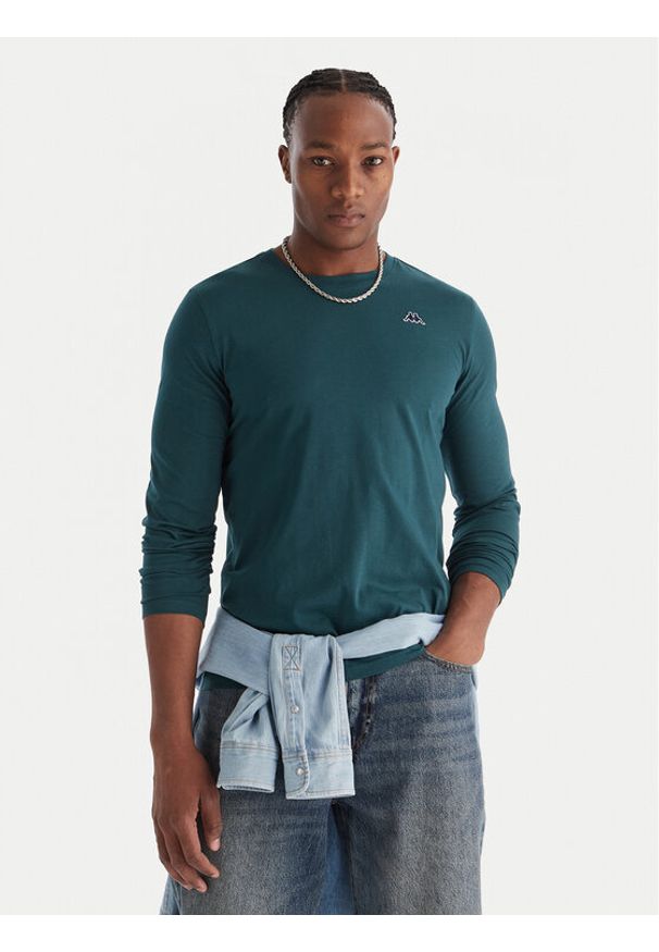 Robe di Kappa Longsleeve 631189W Zielony Slim Fit. Kolor: zielony. Materiał: bawełna. Długość rękawa: długi rękaw