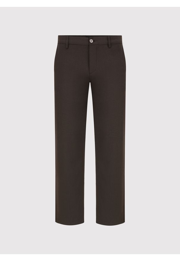 Pako Lorente - PAKO LORENTE – Brązowe spodnie męskie chino. Okazja: na co dzień. Kolor: brązowy. Materiał: wiskoza, elastan, poliester. Styl: casual