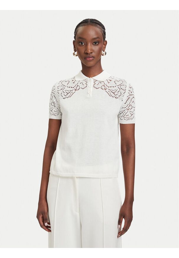 MAX&Co. Sweter MColonza 2616361043200 Écru Regular Fit. Kolor: kremowy. Materiał: bawełna