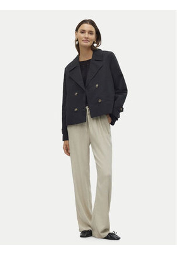 Vero Moda Trencz Chloemia 10308267 Czarny Regular Fit. Kolor: czarny. Materiał: syntetyk