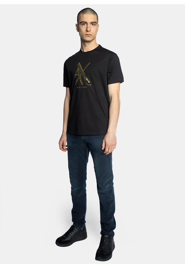 Koszulka męska czarna Armani Exchange 3LZTNC ZJ9AZ 02DX. Kolor: czarny