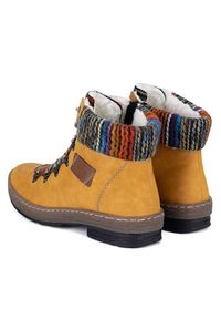 Rieker Trzewiki Z6743-68 Żółty. Kolor: żółty. Materiał: materiał #6