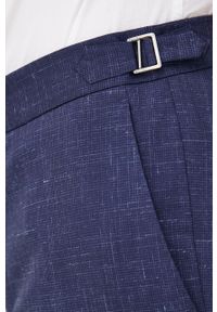 BOSS garnitur wełniany kolor granatowy wzorzysta. Kolor: niebieski. Materiał: wełna #4