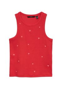 Vero Moda Top Naja 10341964 Czerwony Slim Fit. Kolor: czerwony. Materiał: bawełna #6