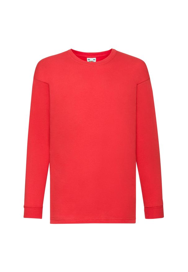 FRUIT OF THE LOOM - Dziecięca Koszulka Z Długim Rękawem Valueweight. Kolor: czerwony. Długość rękawa: długi rękaw. Długość: długie. Sport: turystyka piesza