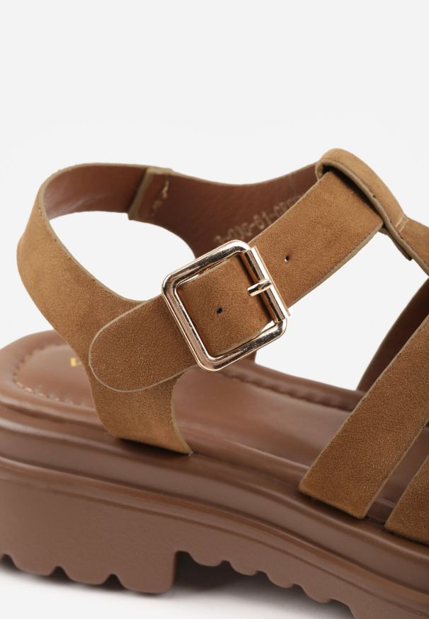 Born2be - Zielone Casualowe Sandały Gladiatorki VICES z Imitacji Zamszu Savaronei. Okazja: na co dzień. Zapięcie: pasek. Kolor: zielony. Materiał: zamsz. Sezon: lato. Styl: casual