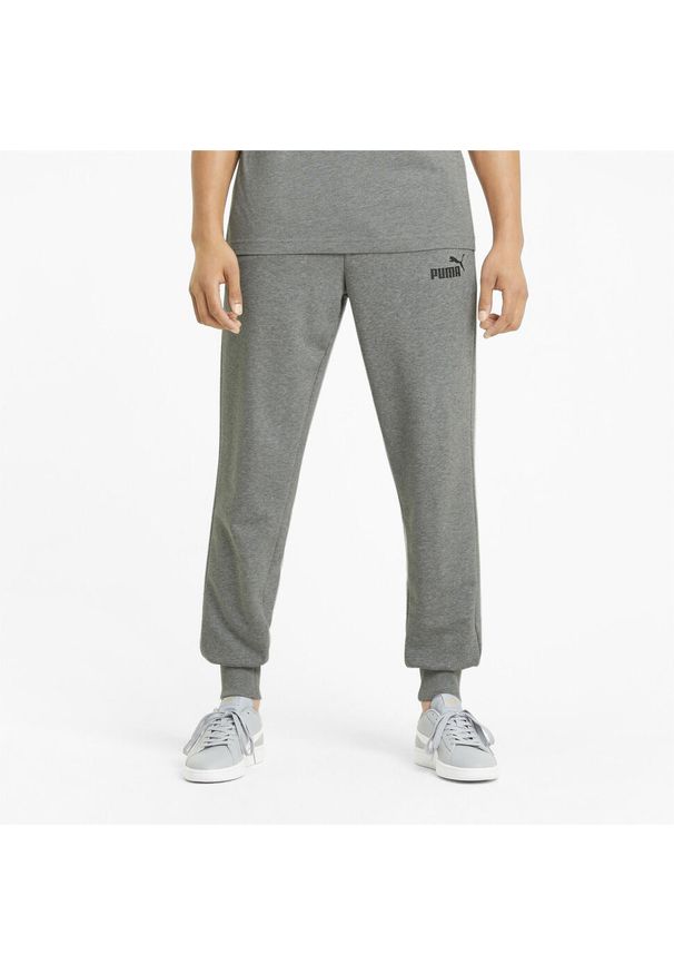 Spodnie Puma Essentials Logo, Mężczyźni. Kolor: szary. Materiał: bawełna, materiał
