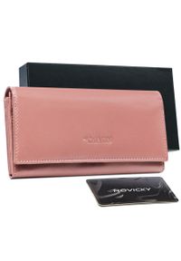 4U CAVALDI - Portfel skórzany Cavaldi RD-23-GCL-1020 różowy. Kolor: różowy. Materiał: skóra
