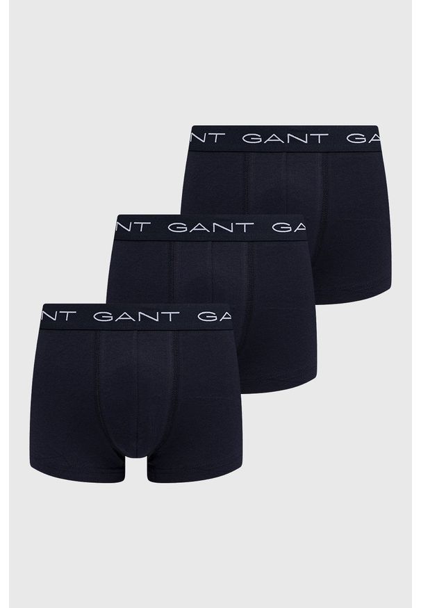 GANT - Gant Bokserki (3-pack) męskie kolor granatowy. Kolor: niebieski. Materiał: włókno