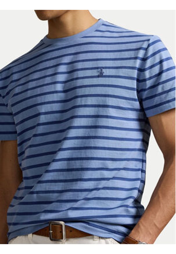 Polo Ralph Lauren T-Shirt 710938134009 Niebieski Custom Slim Fit. Typ kołnierza: polo. Kolor: niebieski. Materiał: bawełna