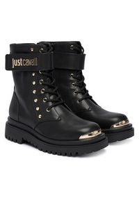 Just Cavalli Trapery 79RA3S93 ZSD53 Czarny. Kolor: czarny. Materiał: skóra