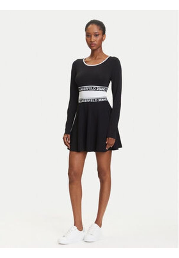 Karl Lagerfeld Jeans Body A3W17045 Czarny Slim Fit. Kolor: czarny. Materiał: bawełna