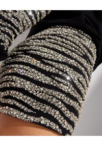 RETROFETE - Spódnica z kryształami Swarovskiego Tina. Kolor: czarny. Materiał: materiał. Wzór: motyw zwierzęcy. Typ sukienki: dopasowane. Długość: mini #4