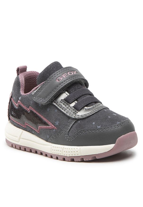 Sneakersy Geox B Alben G. A B263ZA 0BS02 C1325 M Dk Grey/Rose. Kolor: szary. Materiał: skóra, zamsz