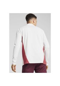 Puma - Męska bluza treningowa z zamkiem 1/4 RB Leipzig PUMA White Club Red. Kolor: biały, czerwony, wielokolorowy