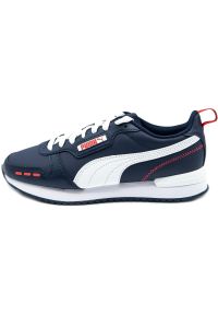 Buty do chodzenia męskie Puma R78 SL. Zapięcie: sznurówki. Kolor: wielokolorowy, niebieski, szary. Materiał: materiał, syntetyk, tkanina. Szerokość cholewki: normalna. Sport: turystyka piesza