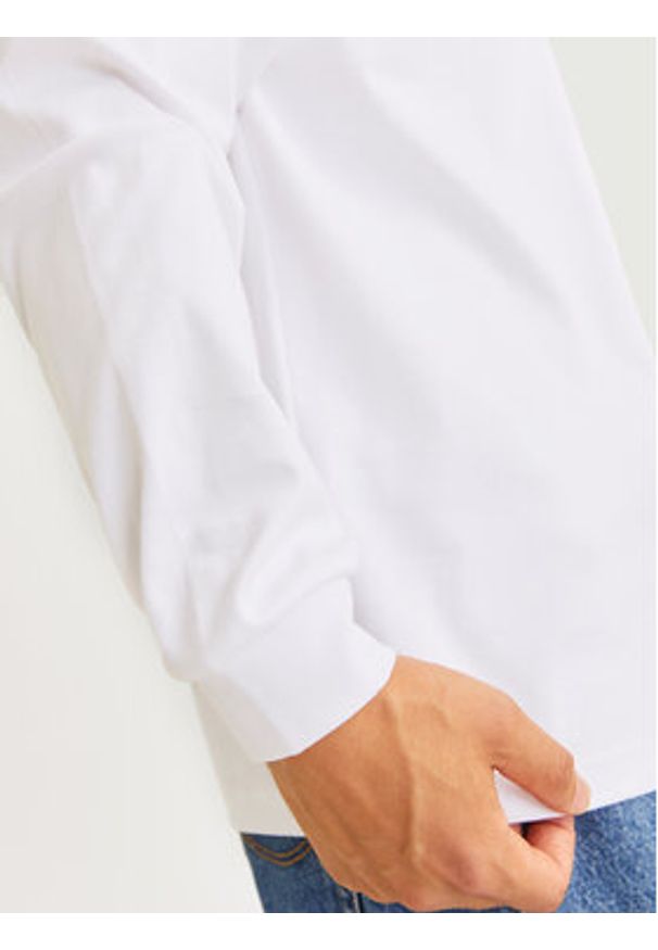 Jack & Jones - Jack&Jones Longsleeve Urban Edge 12256422 Biały Loose Fit. Kolor: biały. Materiał: bawełna. Długość rękawa: długi rękaw