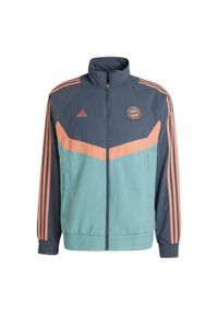 Adidas - Bluza dresowa FC Bayern Seasonal. Kolor: szary. Materiał: dresówka