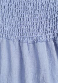 Renee - Jasnoniebieska Sukienka z Wiskozy o Rozkloszowanym Kroju z Bufiastymi Rękawkami Rosena. Kolor: niebieski. Materiał: wiskoza. Długość rękawa: krótki rękaw. Sezon: lato. Typ sukienki: rozkloszowane. Długość: maxi #2