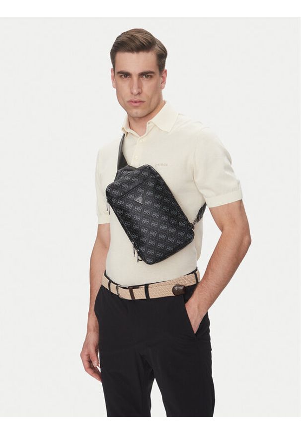 Guess Saszetka Milano HMMILO P5226 Czarny. Kolor: czarny. Materiał: skóra