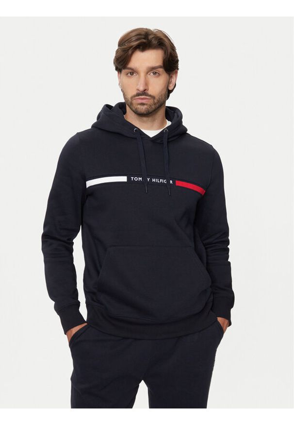 TOMMY HILFIGER - Tommy Hilfiger Bluza MW0MW37361 Granatowy Regular Fit. Kolor: niebieski. Materiał: bawełna, syntetyk