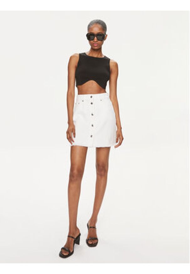 MICHAEL Michael Kors Spódnica jeansowa MS470CO80V Biały Slim Fit. Kolor: biały. Materiał: bawełna