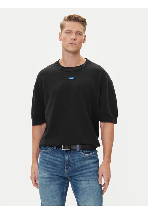 Hugo - HUGO Sweter San Carson-CP 50543765 Czarny Relaxed Fit. Kolor: czarny. Materiał: bawełna