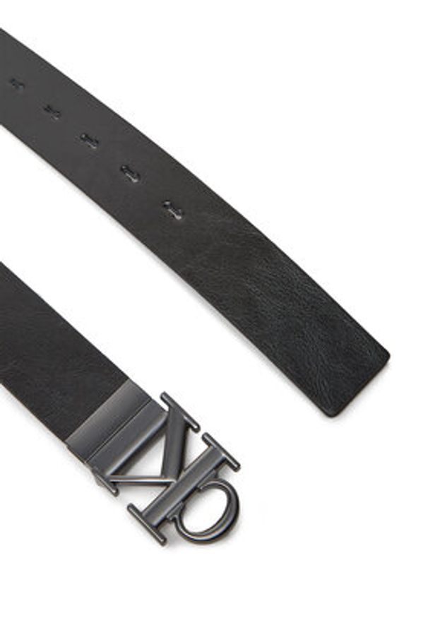 Calvin Klein Jeans Pasek Męski Monogram Plaque Buckle 35Mm Adj/Rev LV04G7026G Czarny. Kolor: czarny. Materiał: skóra