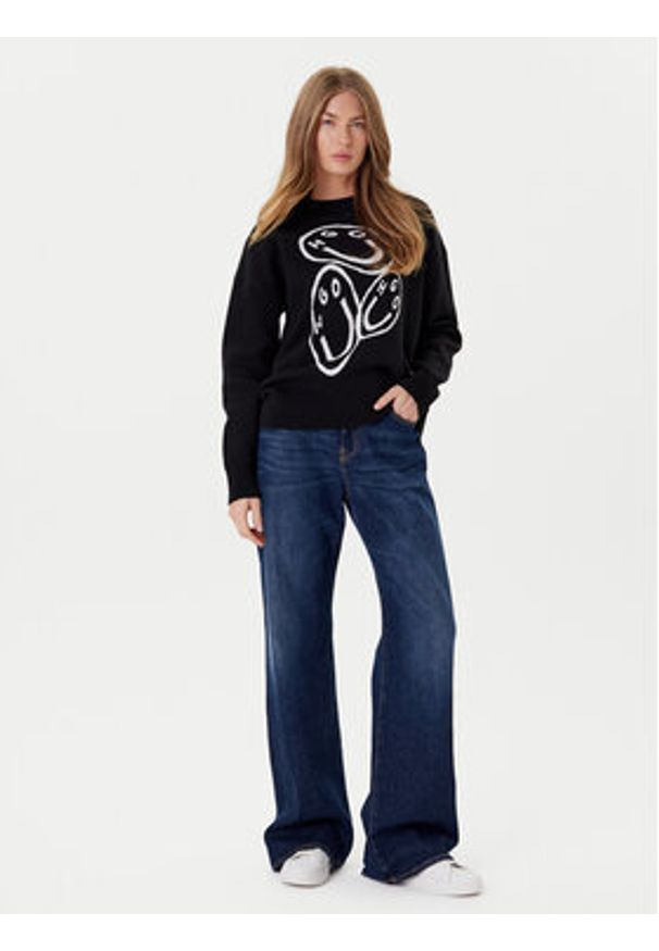 Hugo - HUGO Sweter Seginy 50543020 Czarny Regular Fit. Kolor: czarny. Materiał: bawełna