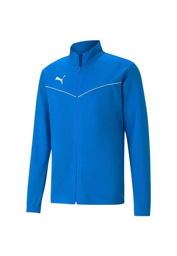 Bluza męska Puma teamRISE Training Poly Jacket niebieska. Kolor: niebieski, biały, wielokolorowy. Sport: piłka nożna