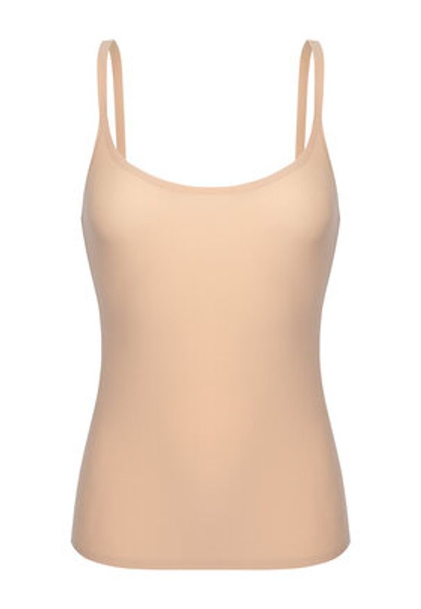 Chantelle Top Soft Stretch C10620 Beżowy Slim Fit. Kolor: beżowy. Materiał: syntetyk