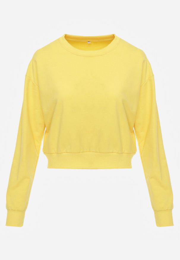 Born2be - Żółta Bluza z Dodatkiem Bawełny Wykończona Ściągaczami Evilaya. Okazja: na co dzień. Kolor: żółty. Materiał: bawełna. Długość rękawa: długi rękaw. Długość: długie. Styl: sportowy, casual