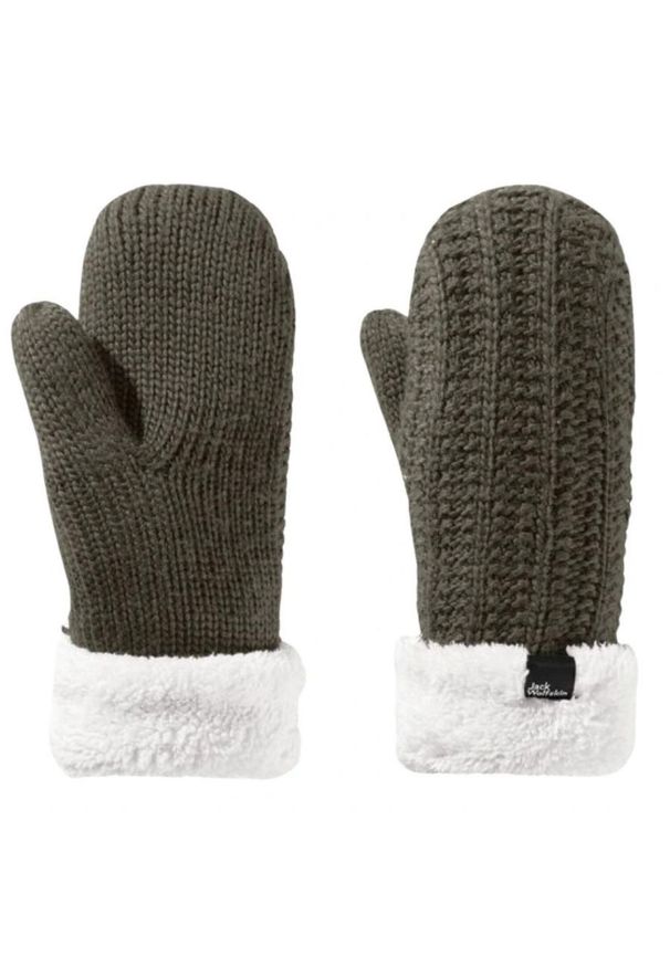 Rękawiczki turystyczne zimowe damskie Jack Wolfskin Highloft Knit Mitten. Kolor: zielony. Materiał: poliester. Sezon: zima. Sport: turystyka piesza