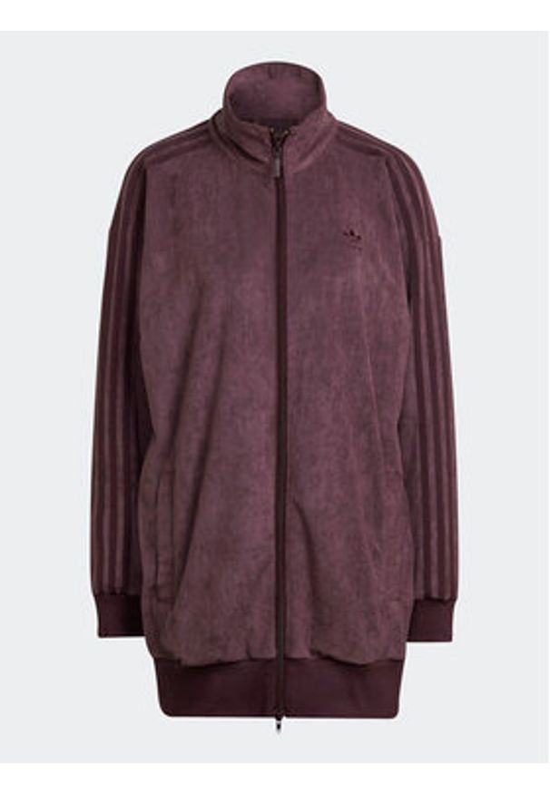 Adidas - adidas Bluza adicolor Classics HM1688 Bordowy Loose Fit. Kolor: czerwony. Materiał: syntetyk