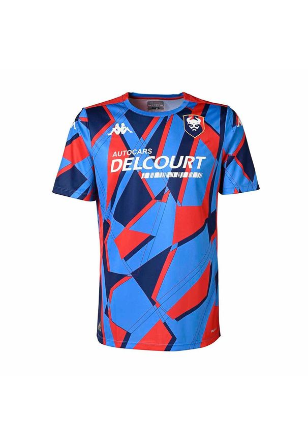Kappa - Koszulka dla dzieci SM Caen Abouprre Pro 8 2024/25. Kolor: czerwony, niebieski, wielokolorowy. Sport: piłka nożna