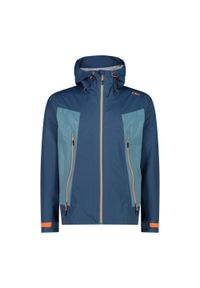 Kurtka przeciwdeszczowa męska CMP Fix Hood. Kolor: niebieski, pomarańczowy, wielokolorowy. Sport: turystyka piesza #1