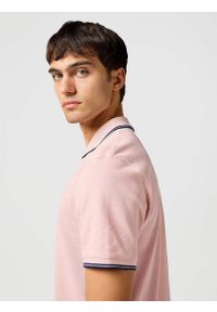 Wrangler - MESKA KOSZULKA WRANGLER POLO SHIRT SILVER PINK 112362688. Typ kołnierza: polo #5