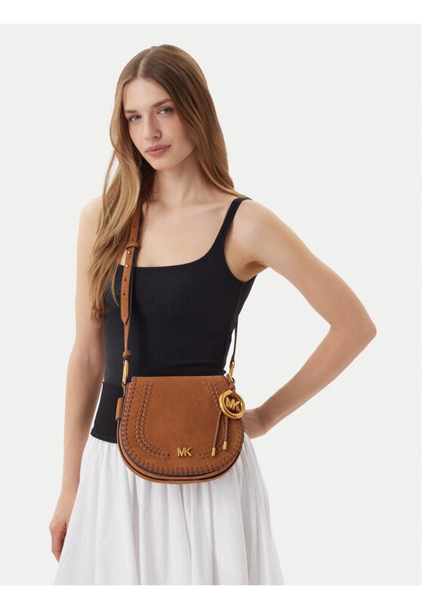 MICHAEL Michael Kors Torebka Josie 30S6AQ5M6O Brązowy. Kolor: brązowy. Materiał: skórzane, zamszowe