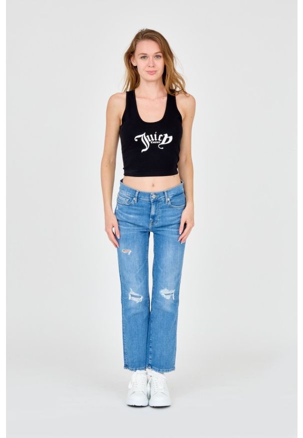 Juicy Couture - JUICY COUTURE Czarny damski tank top Chrishell, Rozmiar S. Kolor: czarny. Materiał: bawełna