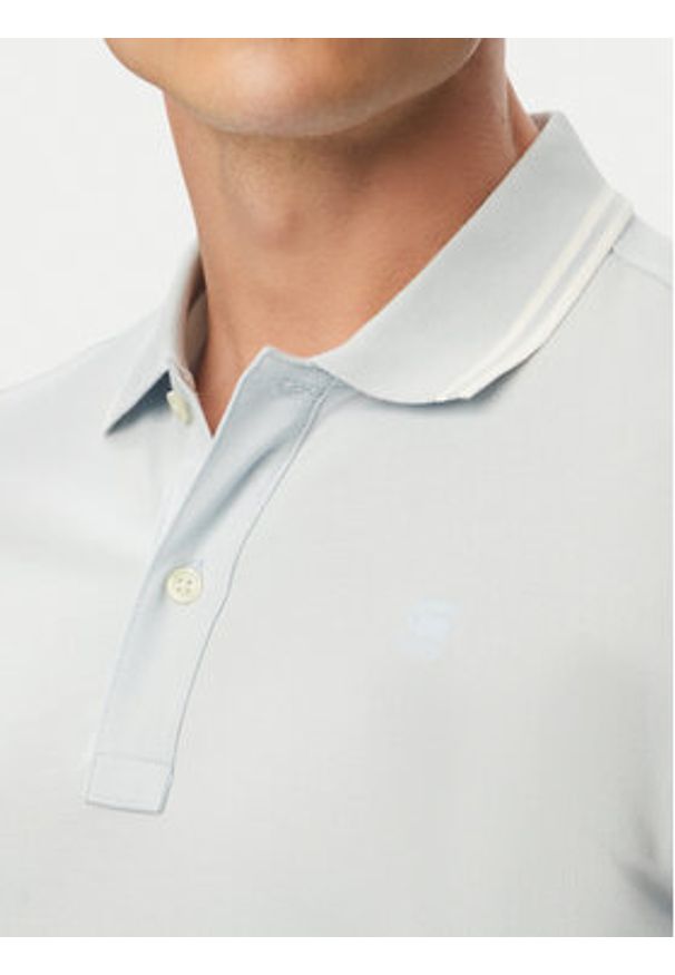G-Star RAW - G-Star Raw Polo Dunda D17127-5864 Niebieski jasny Slim Fit. Typ kołnierza: polo. Kolor: niebieski. Materiał: bawełna
