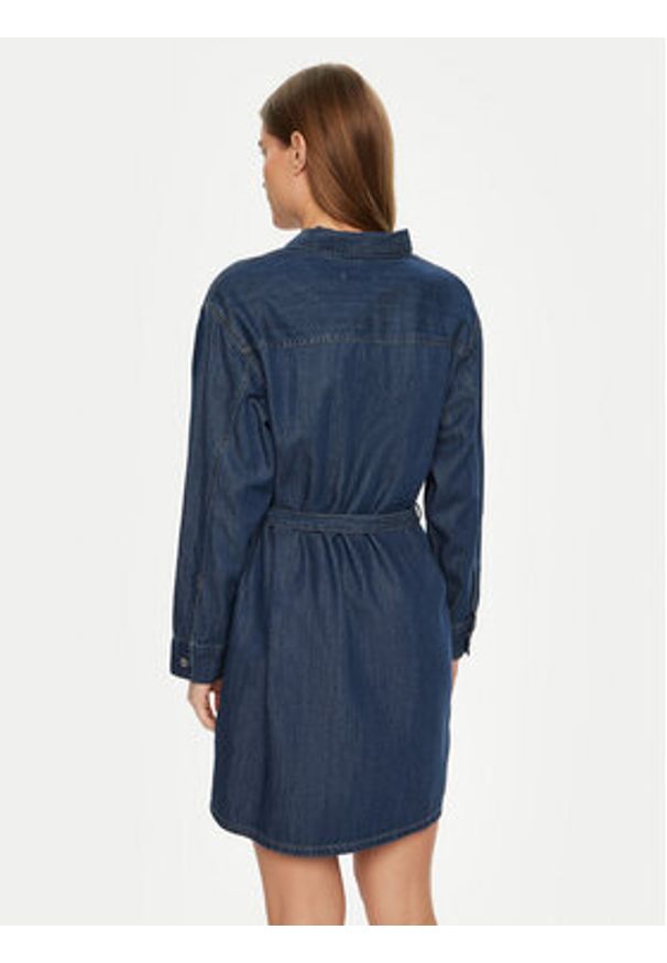 Calvin Klein Jeans Sukienka jeansowa J20J225008 Granatowy Regular Fit. Kolor: niebieski. Materiał: lyocell