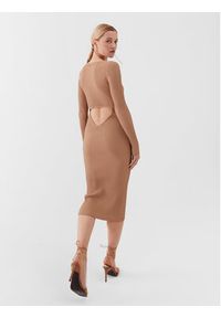 Guess Sukienka dzianinowa W3YK21 Z2U00 Beżowy Slim Fit. Kolor: beżowy. Materiał: wiskoza
