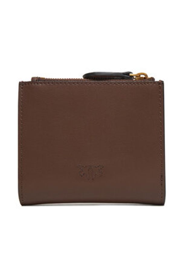 Pinko - PINKO Mały Portfel Damski Multi Purpose Wallet AI 25-26 PCPL 103610 A0F1 Brązowy. Kolor: brązowy. Materiał: skóra