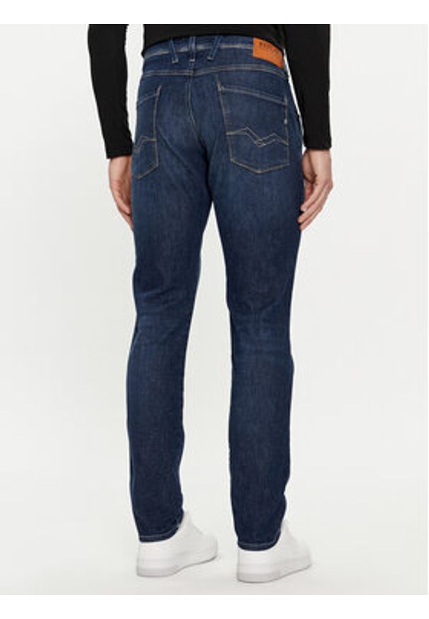 Replay Jeansy M914J.000.785 Granatowy Slim Fit. Kolor: niebieski