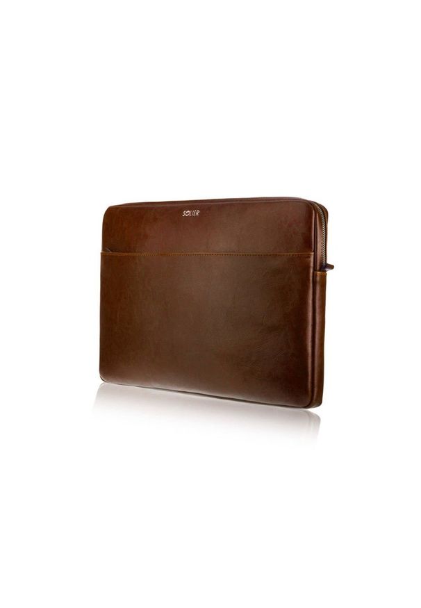 Skórzany pokrowiec na laptopa 13 cali Solier SA24 Brązowy. Kolor: brązowy. Materiał: skóra. Styl: elegancki
