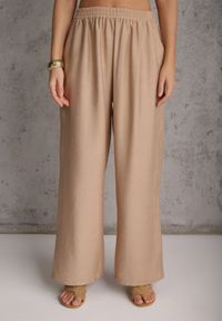 Renee - Beżowy Komplet Utility z Wiskozy Spodnie i Bluzka na Suwak ze Ściągaczem Petolira. Kolor: beżowy. Materiał: wiskoza #4