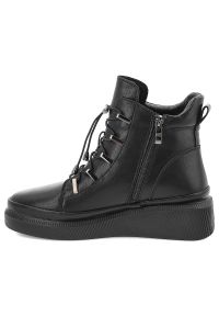 Czarne Botki Filippo Modne Buty Damskie. Zapięcie: sznurówki. Kolor: czarny. Materiał: jeans. Szerokość cholewki: normalna. Wzór: aplikacja. Styl: sportowy, elegancki #6