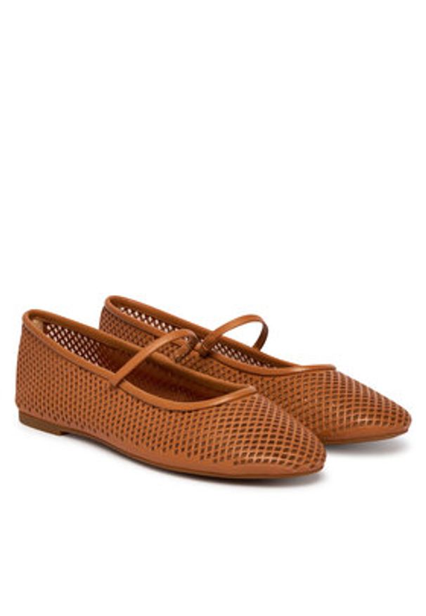 Lauren Ralph Lauren - LAUREN RALPH LAUREN Baleriny Jayna 802P04176006 Brązowy. Kolor: brązowy. Materiał: skóra