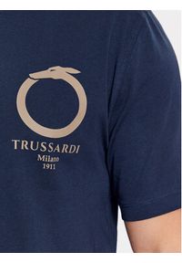 Trussardi Jeans - Trussardi T-Shirt 52T00771 Granatowy Regular Fit. Kolor: niebieski. Materiał: bawełna