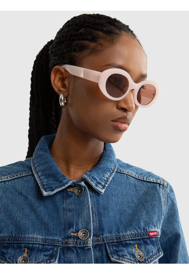 Big-Star - Okulary przeciwsłoneczne damskie różowe Kuni 600. Kolor: różowy. Wzór: kolorowy